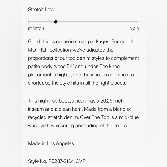 MOTHER “LIL INSIDER FLOOD” WASH: *OVER THE TOP *SIZE 26 PETITE* *NWT $248.00 - Picture 14 of 14